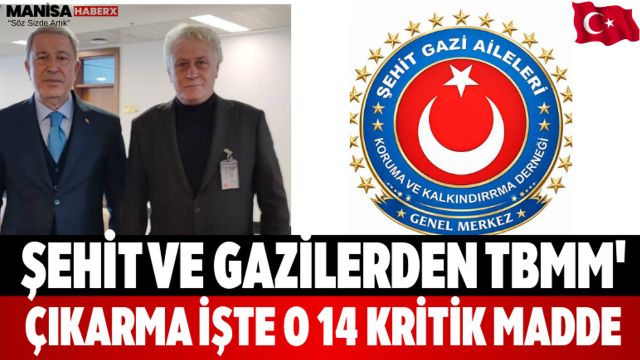 Şehit ve Gazilerden TBMM' Çıkarma İşte O 14 Kritik Madde